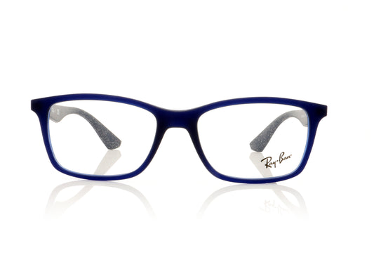 Ray-Ban 0RX7047 5450 Matte Trasp Blue Glasses - Front