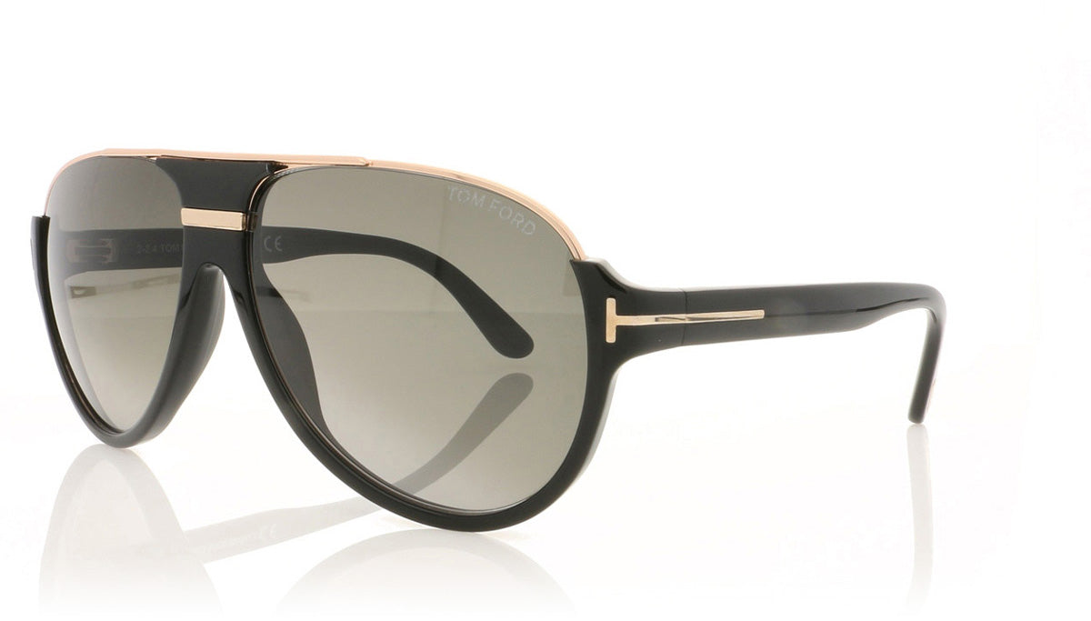 Tom Ford Dimitry TF334 01P Shiny Black Sunglasses - Angle