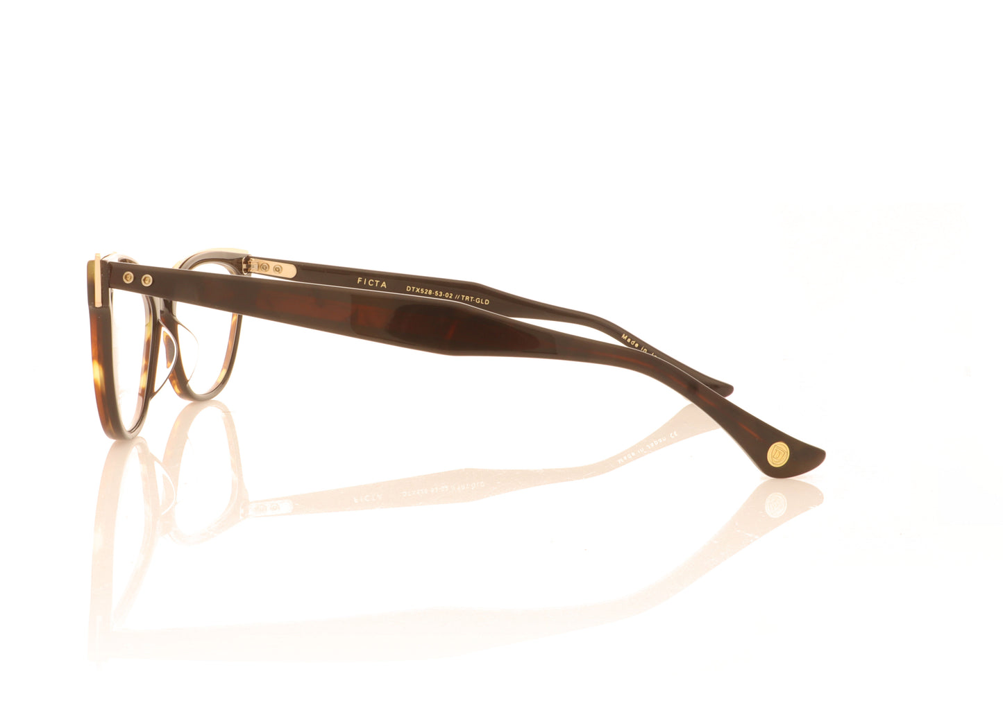 DITA Ficta DTX528-53-03 02 Tortoise Glasses - Side