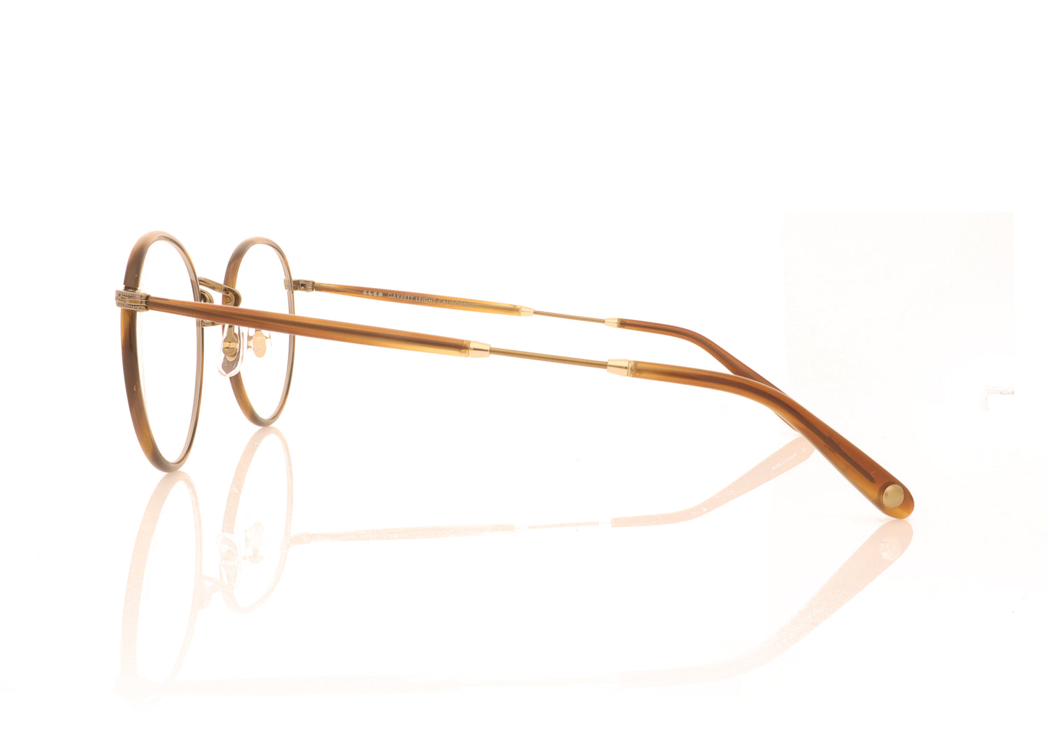 Garrett Leight Wilson 3003 DB-BG-TD Demi Blonde-Brushed Gold-True Demi Glasses - Side