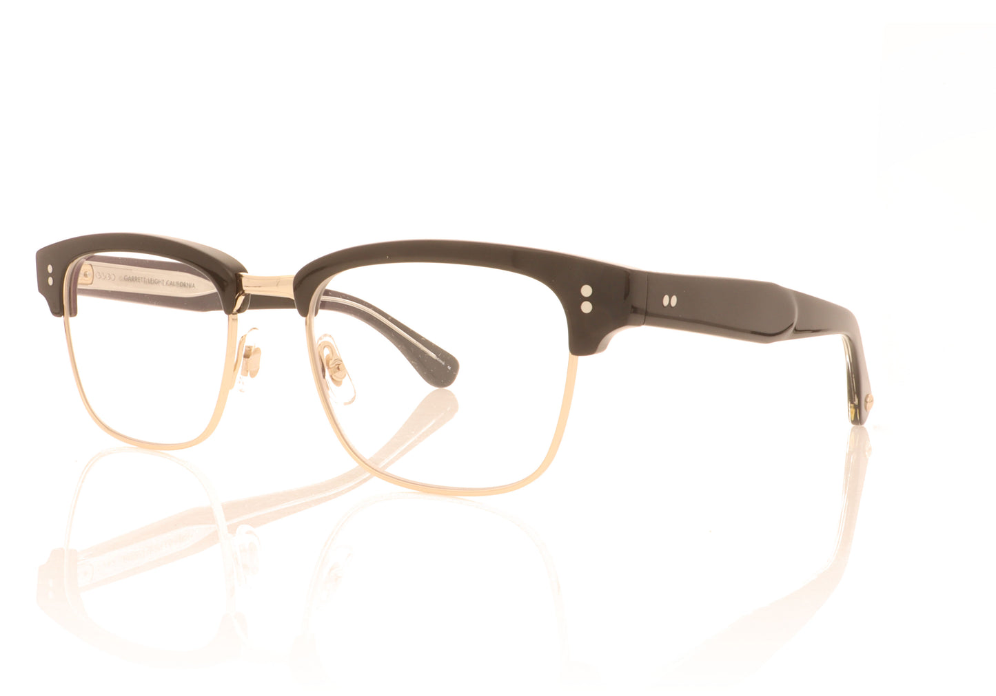 Garrett Leight Gibson Black-Gold BK-G Glasses - Angle