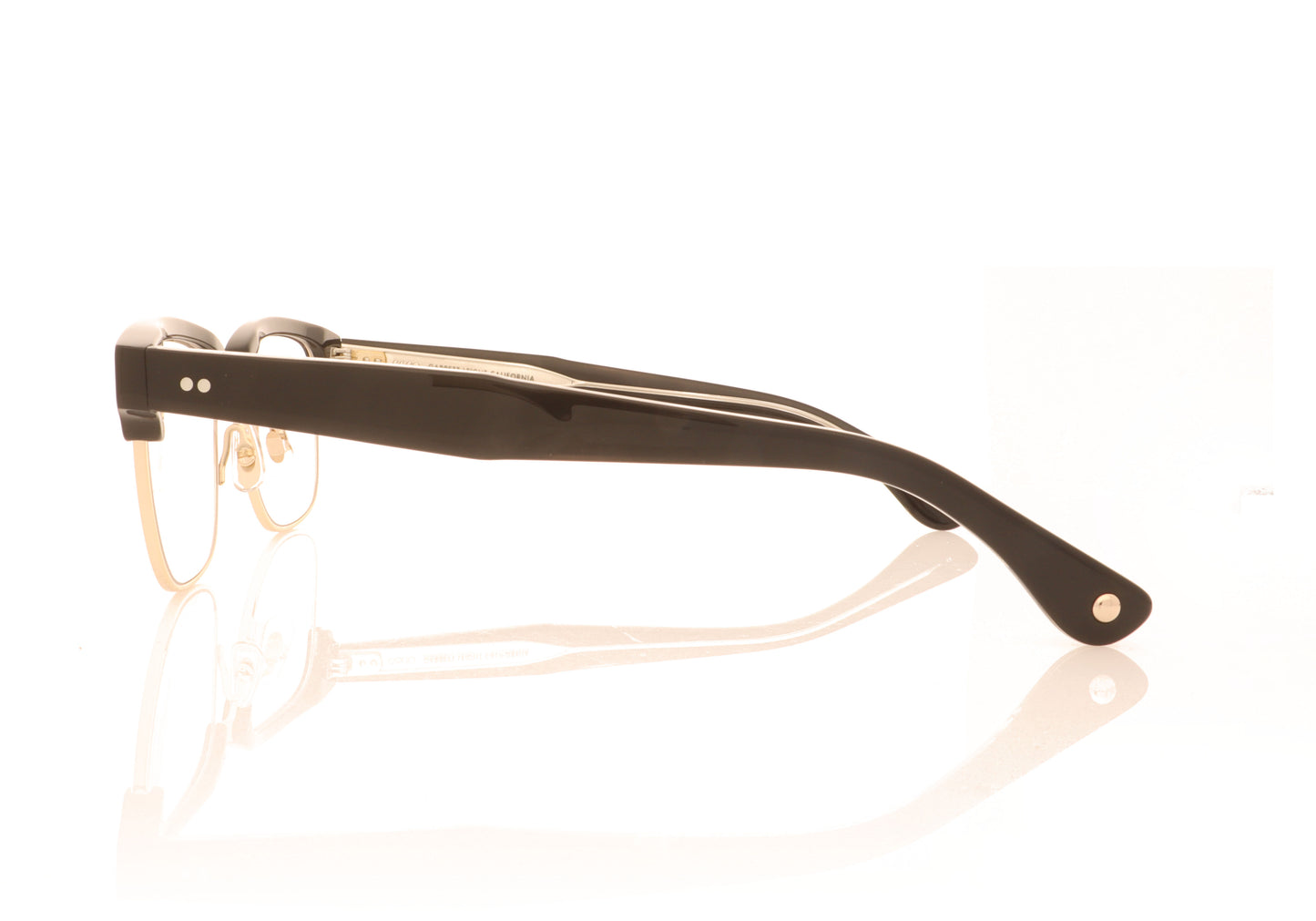 Garrett Leight Gibson Black-Gold BK-G Glasses - Side