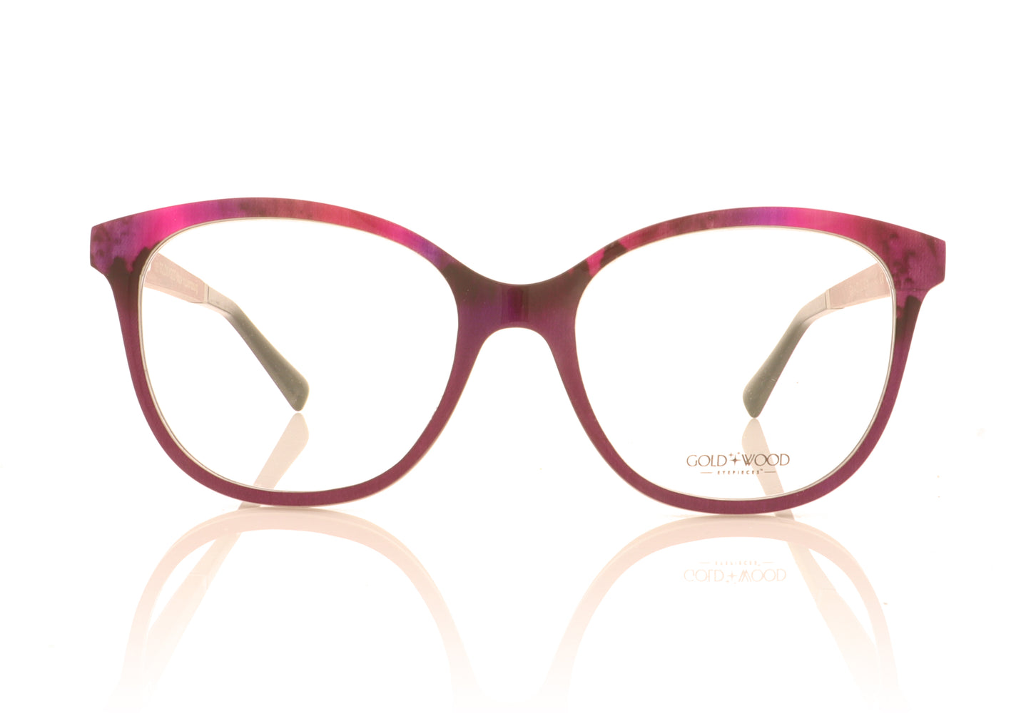 Gold & Wood Gaia 01-02 Fuchsia Glasses - Front