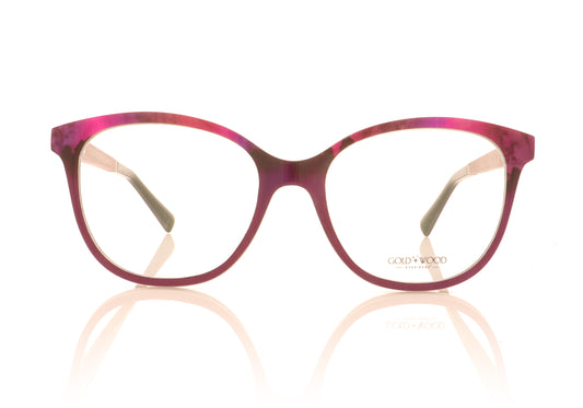 Gold & Wood Gaia 01-02 Fuchsia Glasses - Front