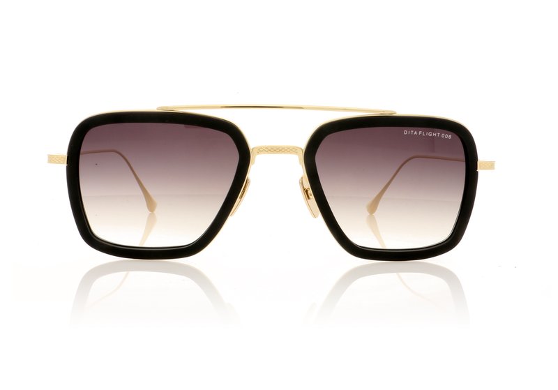 DITA Flight.006 7806 Matte Black - 14K Gold w/Dark Grey to Clear - AR B-BLK-GLD Sunglasses - 52mm | 52