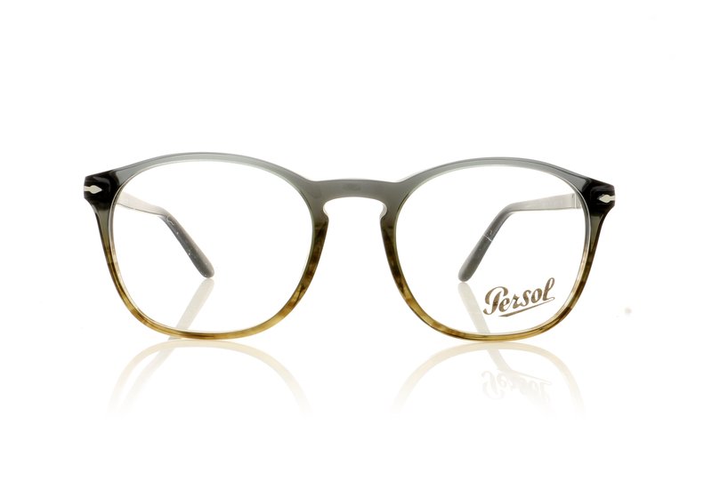 Persol PO3007V Gradient Grey Strip Green 1012 Glasses - 52mm | 52