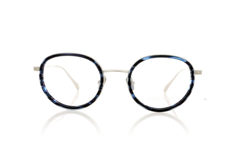 Tom Davies TD635 TD-635 Polished Silver-Smoked Deep Blue PSSDB Glasses - 47mm | 47