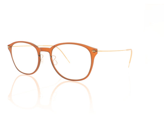 Lindberg n.o.w 6506 C02 PGT Brown Gold Glasses - Angle