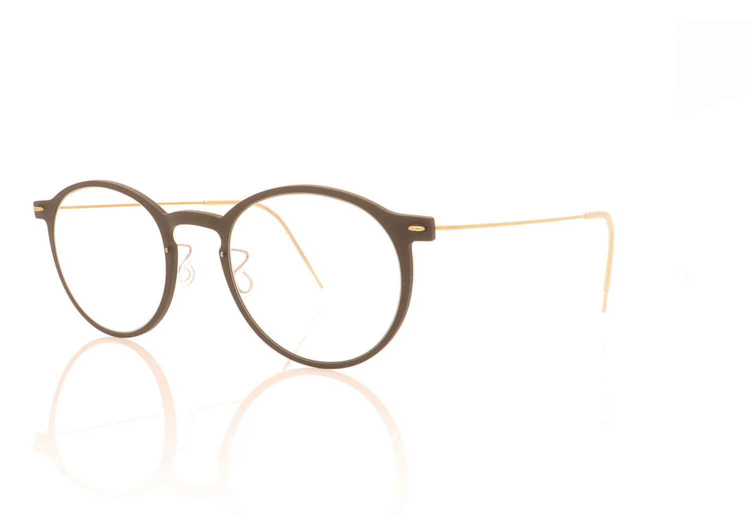 Lindberg n.o.w 6541 D16 PGT Brown Gold Glasses - Angle