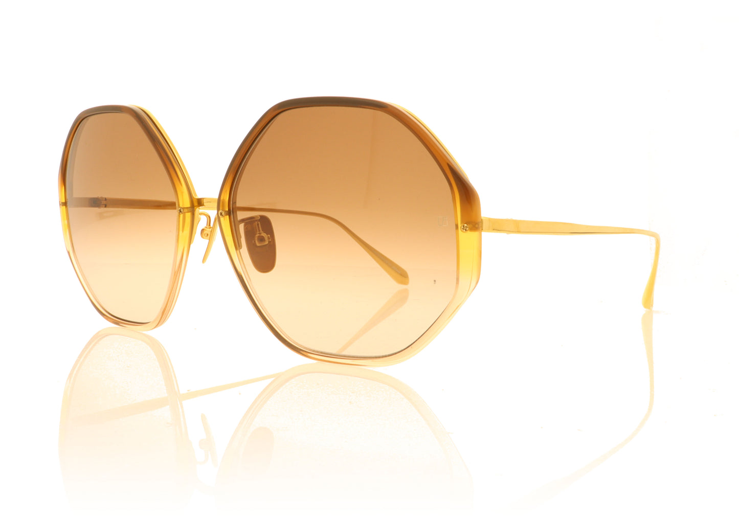 Linda Farrow Alona C22 Gold Sunglasses - Angle