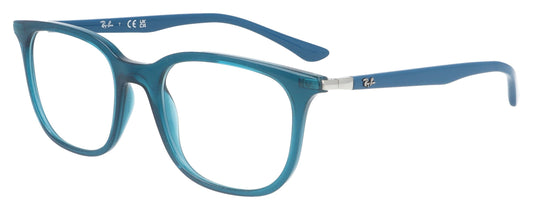 Ray-Ban 0RX7211 8206 Transparent Turquoise Glasses - Angle