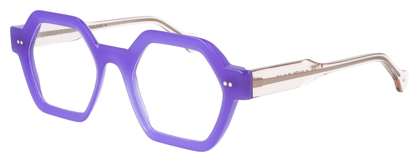 La Brique & La Violette Coral MA/TRP Purple and Transparent Pink Glasses - Angle