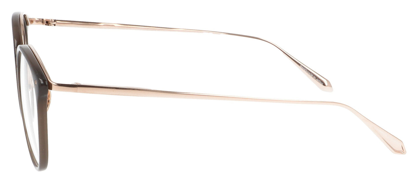 Linda Farrow Calthorpe C87 Brown and Rose Gold Glasses - Side