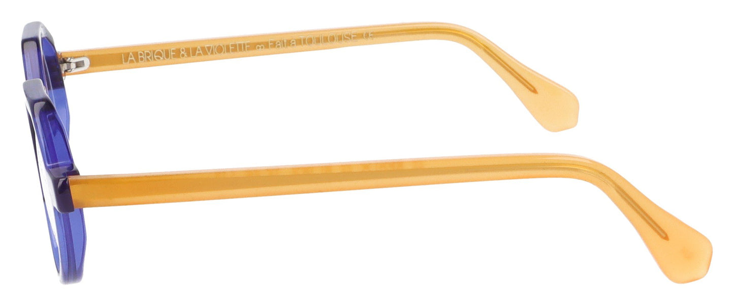 La Brique & La Violette Reglo BL/OG Blue and Orange Glasses - Side
