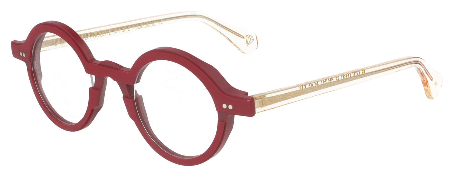 La Brique & La Violette Min-Leon BO/CH Red and Transparent Orange Glasses - Angle