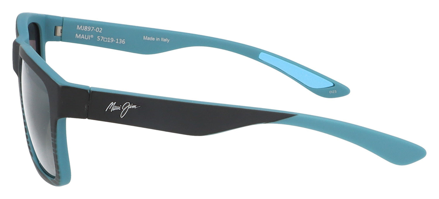 Maui Jim The Flats 02 Black with Teal Stripes Sunglasses - Side