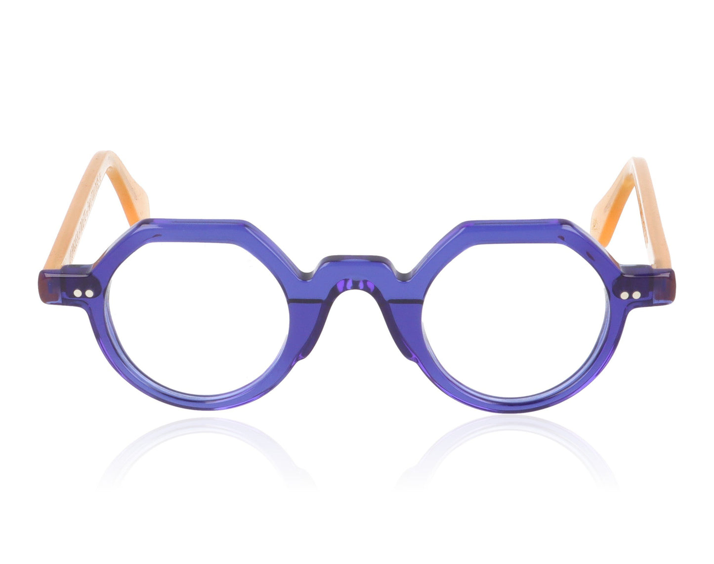 La Brique & La Violette Reglo BL/OG Blue and Orange Glasses - Front