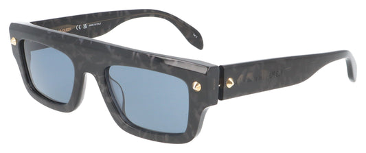 Alexander McQueen AM0427S 003 Black and Grey Tortoise Sunglasses - Angle