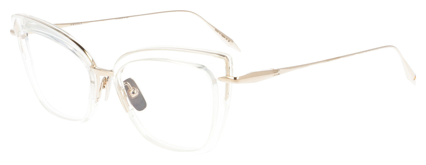 DITA Amorly 408 02 Clear and Rose Gold Glasses - Angle