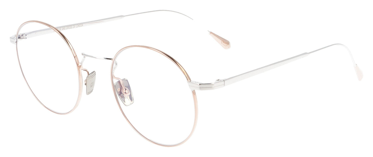 Cutler and Gross AUOP-0001 04 Rose Gold and Silver Glasses - Angle