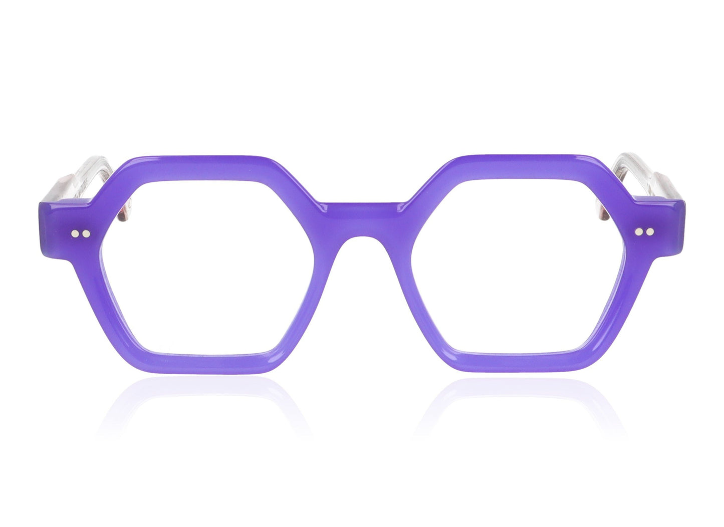 La Brique & La Violette Coral MA/TRP Purple and Transparent Pink Glasses - Front