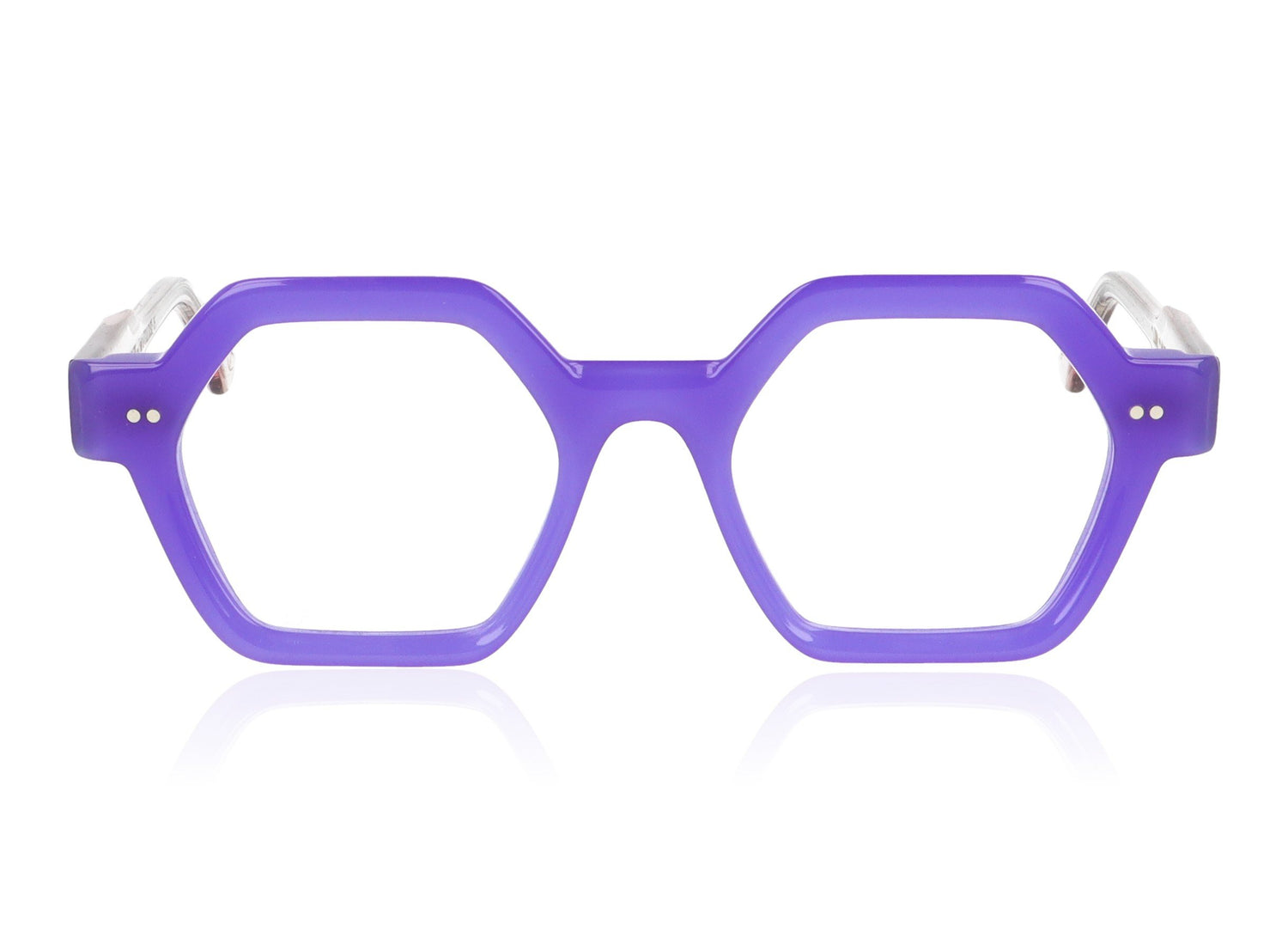 La Brique & La Violette Coral MA/TRP Purple and Transparent Pink Glasses - Front