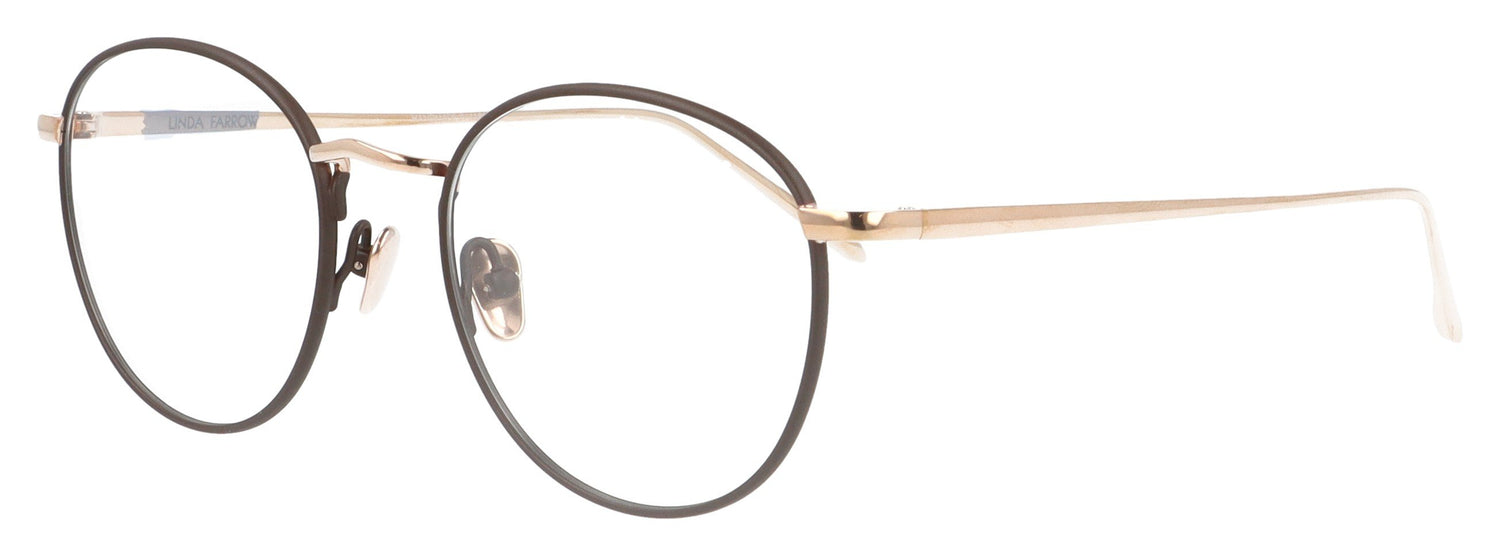 Linda Farrow Harrison C4 Rose Gold Glasses - Angle