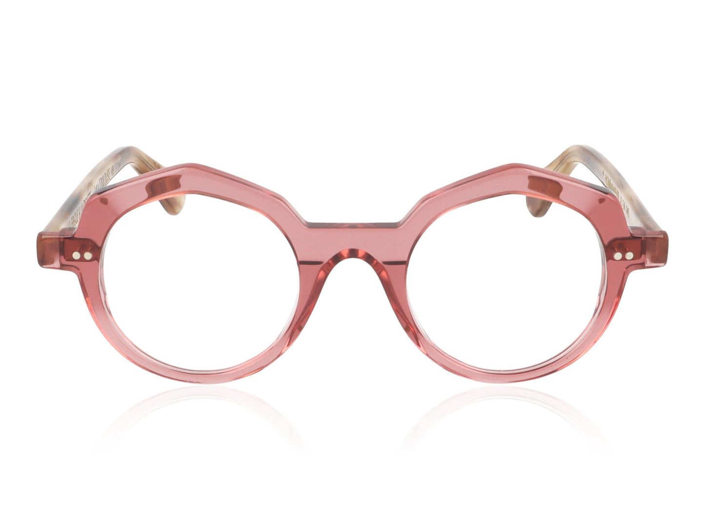 La Brique & La Violette Home RF/BR Transparent Pink and Tortoise Glasses - Front