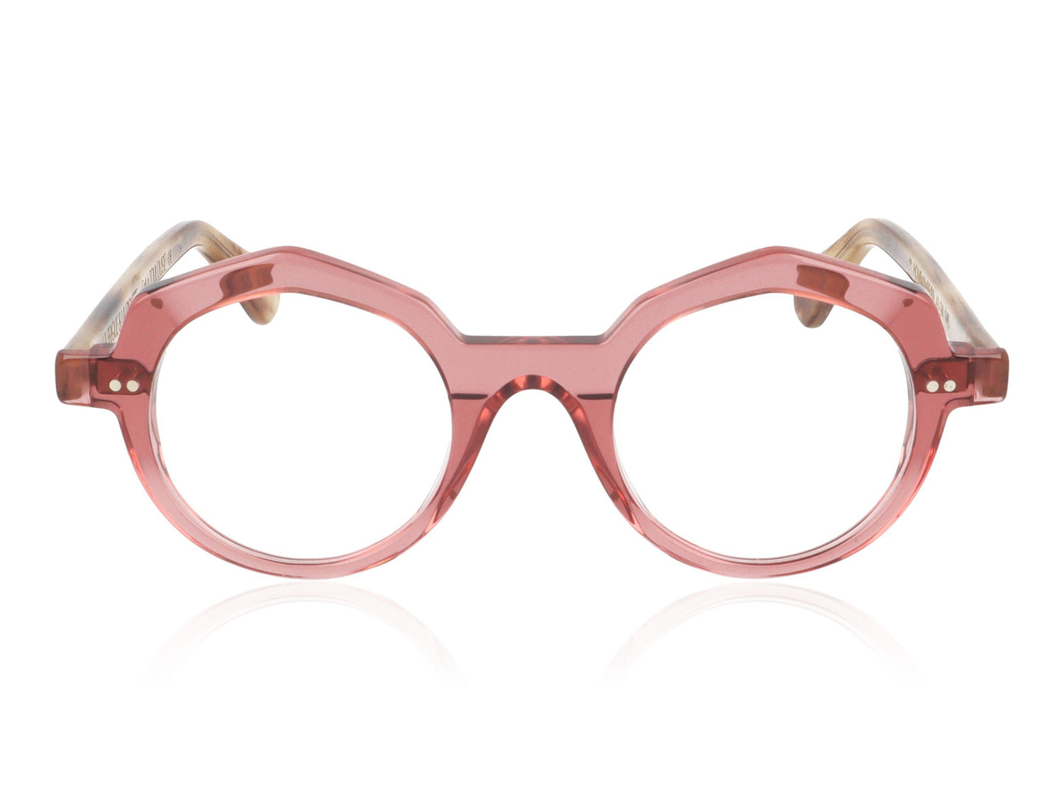 La Brique & La Violette Home RF/BR Transparent Pink and Tortoise Glasses - Front