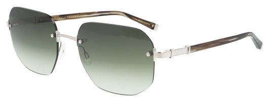 Barton Perreira Quinn 2UJ Brown and Silver Sunglasses - Angle