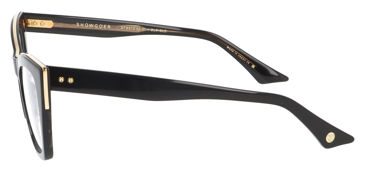 DITA Showgoer 01 Black with Gold Glasses - Side