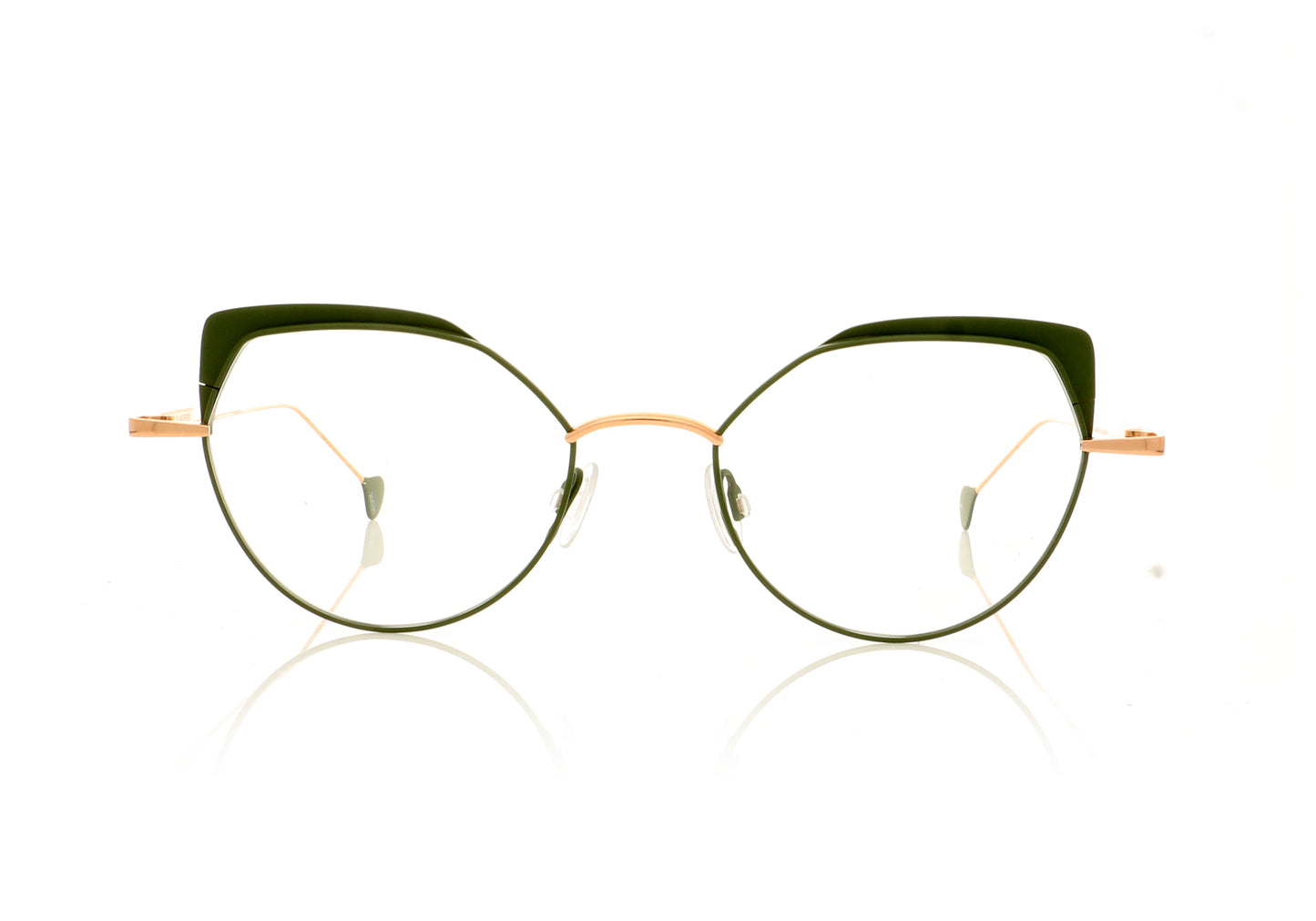 Anne & Valentin Comete 20C31 Rose Gold Green Glasses - Front