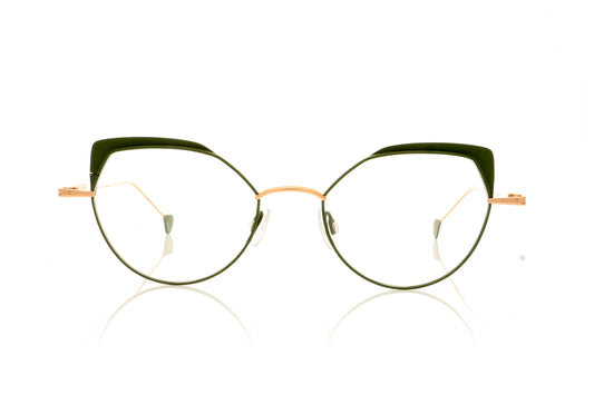 Anne & Valentin Comete 20C31 Rose Gold Green Glasses - Front