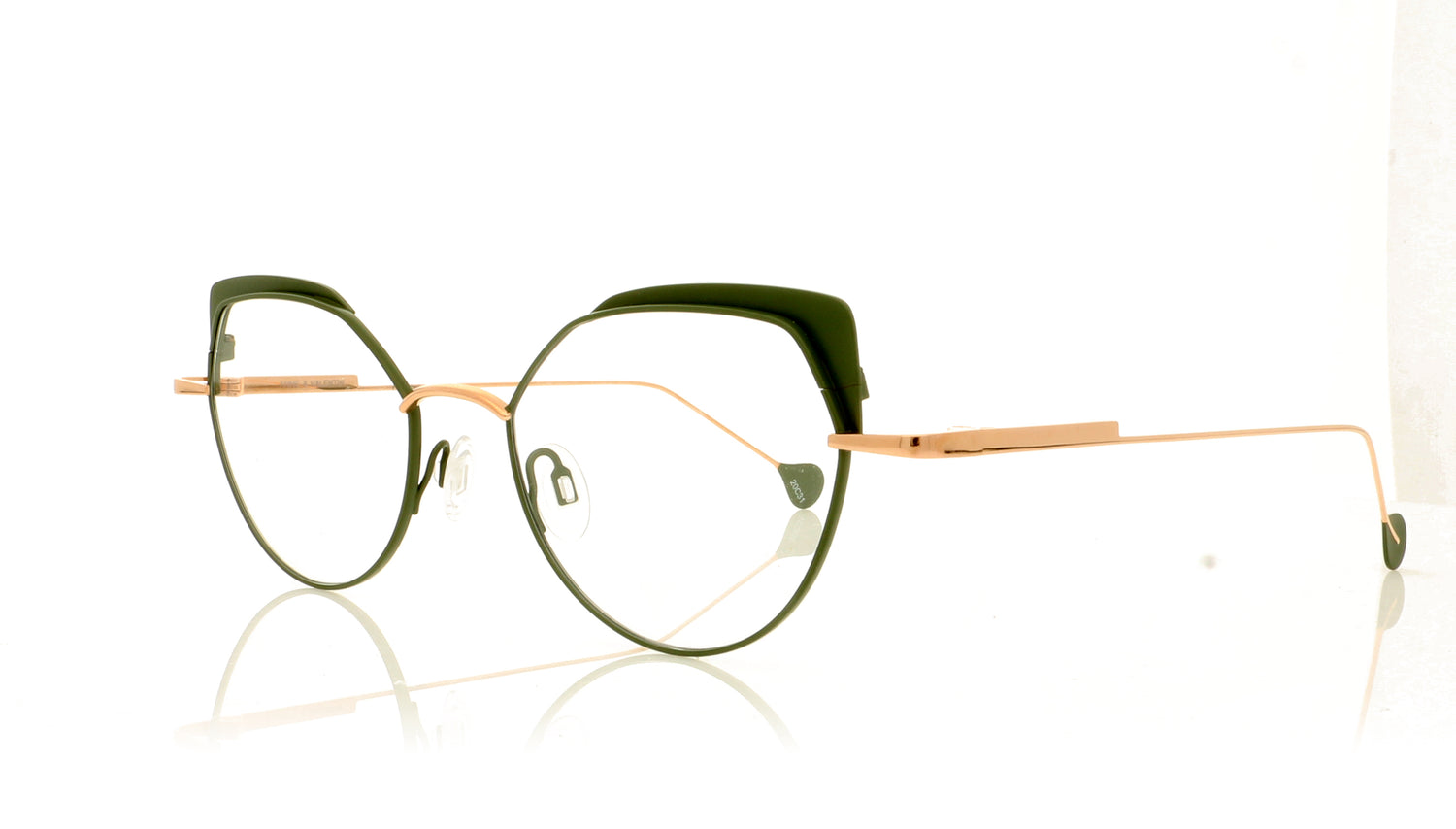 Anne & Valentin Comete 20C31 Rose Gold Green Glasses - Angle