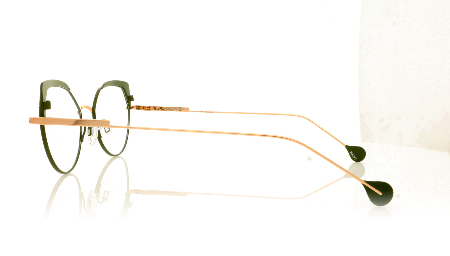 Anne & Valentin Comete 20C31 Rose Gold Green Glasses - Side