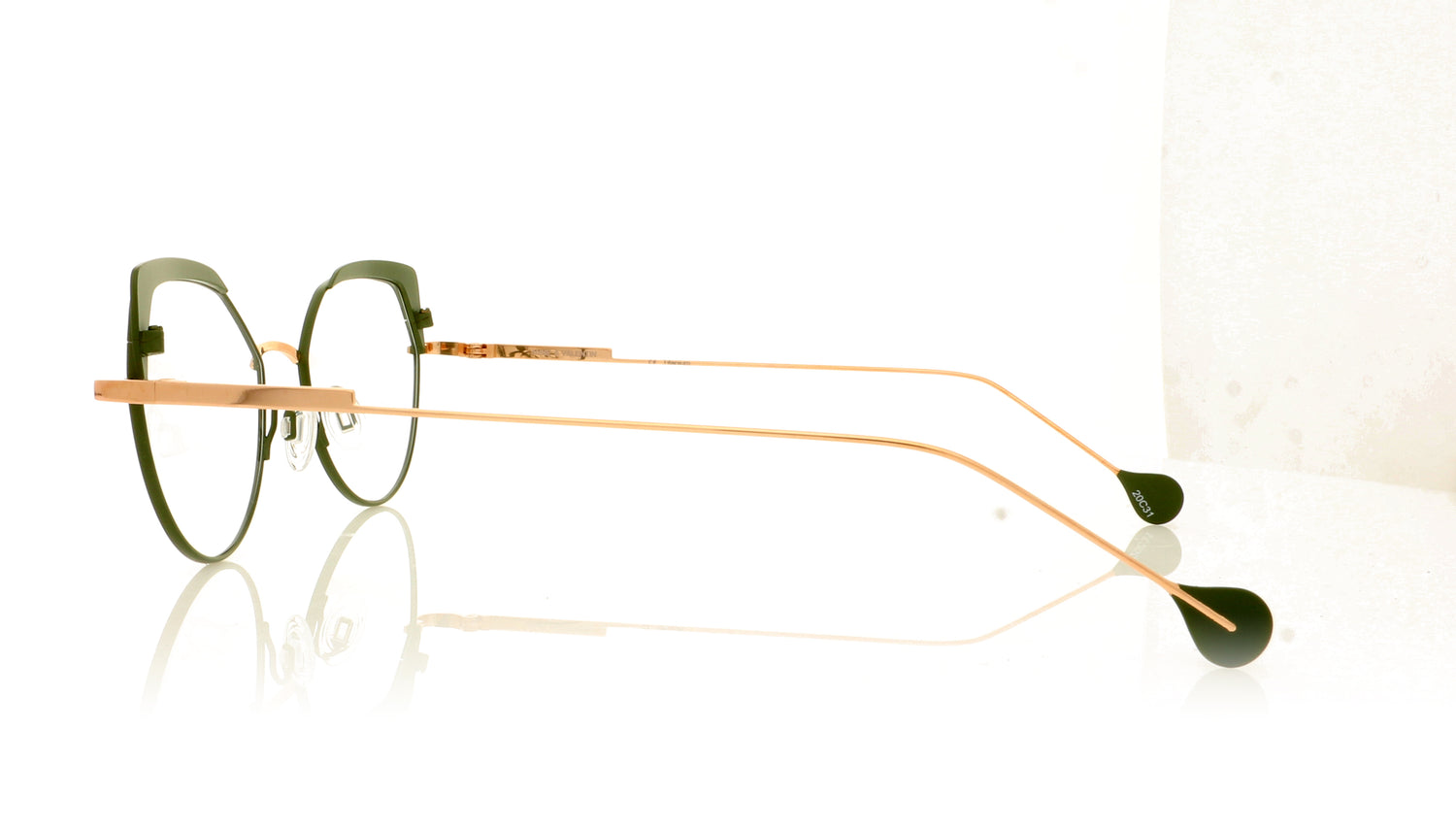 Anne & Valentin Comete 20C31 Rose Gold Green Glasses - Side