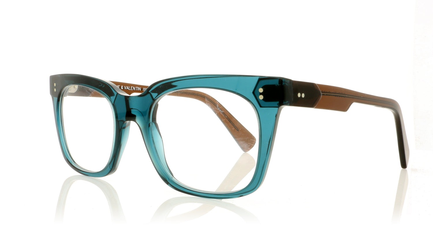 Anne & Valentin Diddley 8A02 Green Glasses - Angle
