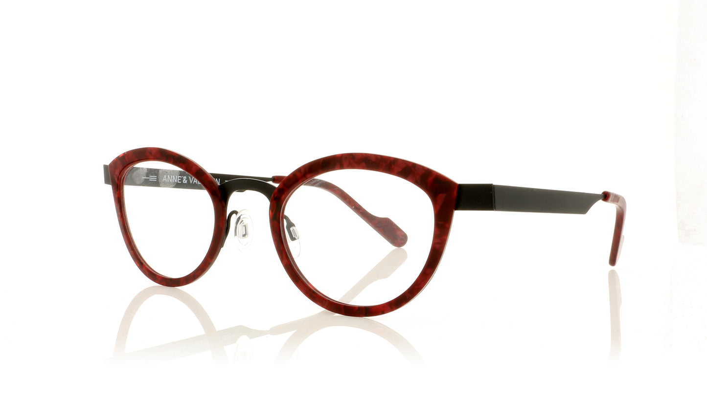 Anne & Valentin Fossette 8C32 Red Leaf Glasses - Angle