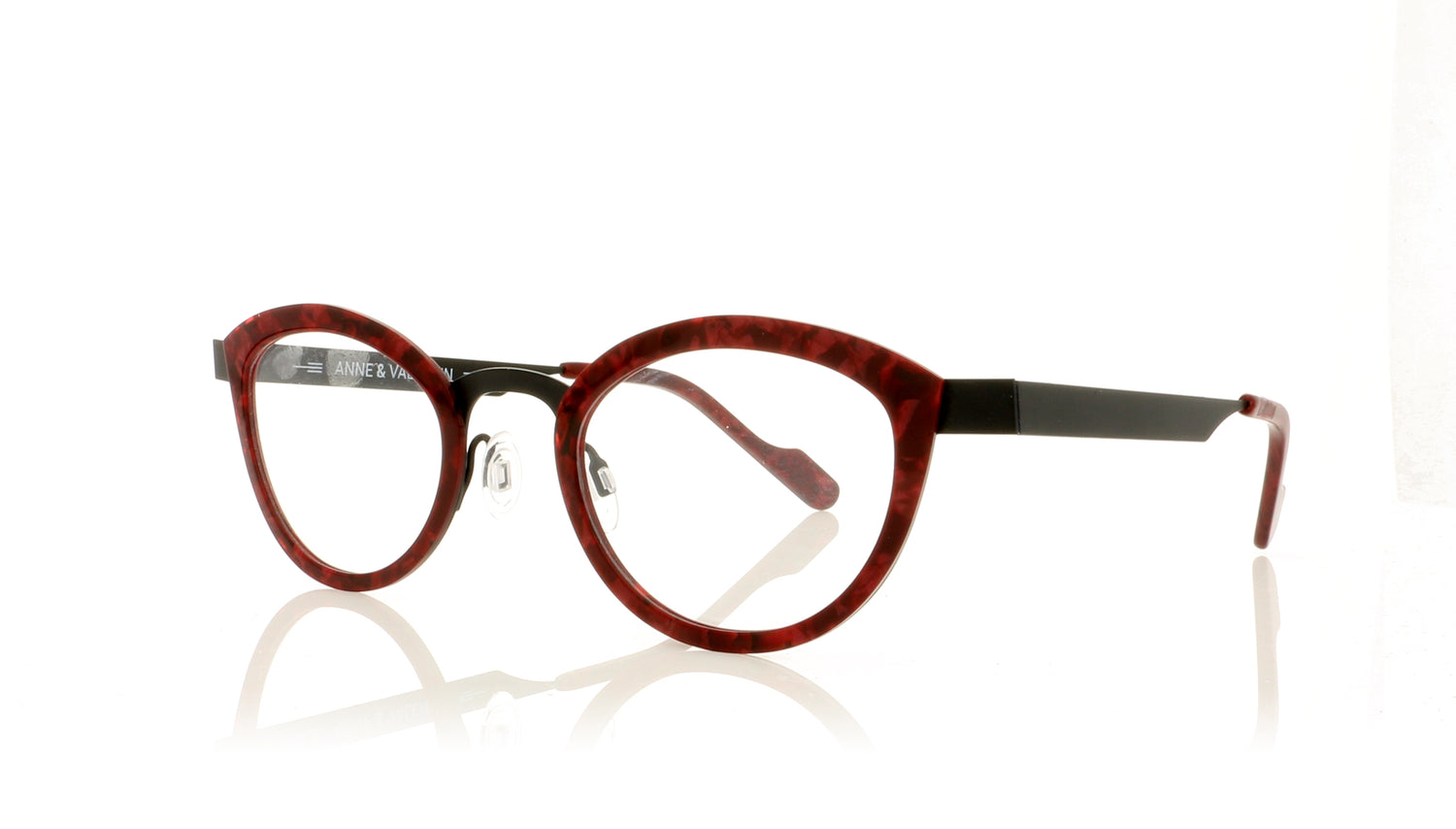 Anne & Valentin Fossette 8C32 Red Leaf Glasses - Angle