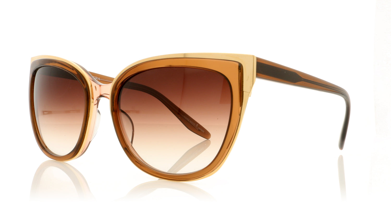 Barton Perreira Winette MPL/GOL/SMT Transparent Brown Sunglasses - Angle