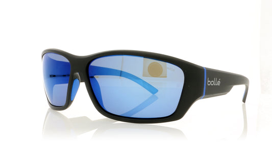 Bollé Ibex 12374 Matte Black Blue Sunglasses - Angle