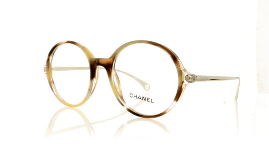 Chanel 0CH3398 1658 Striped Brown Glasses - Angle