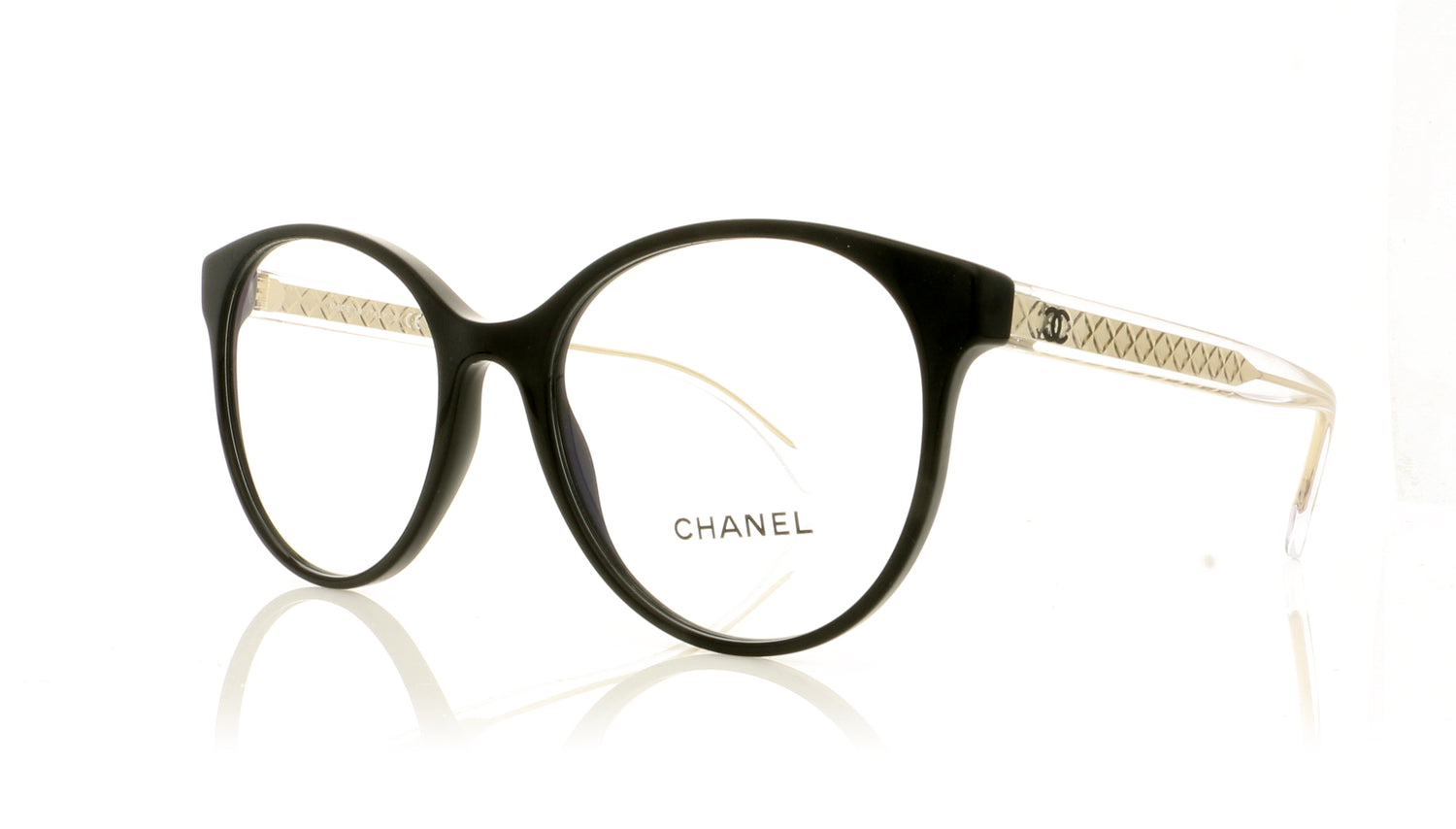 Chanel 0CH3401 C501 Black Glasses - Angle