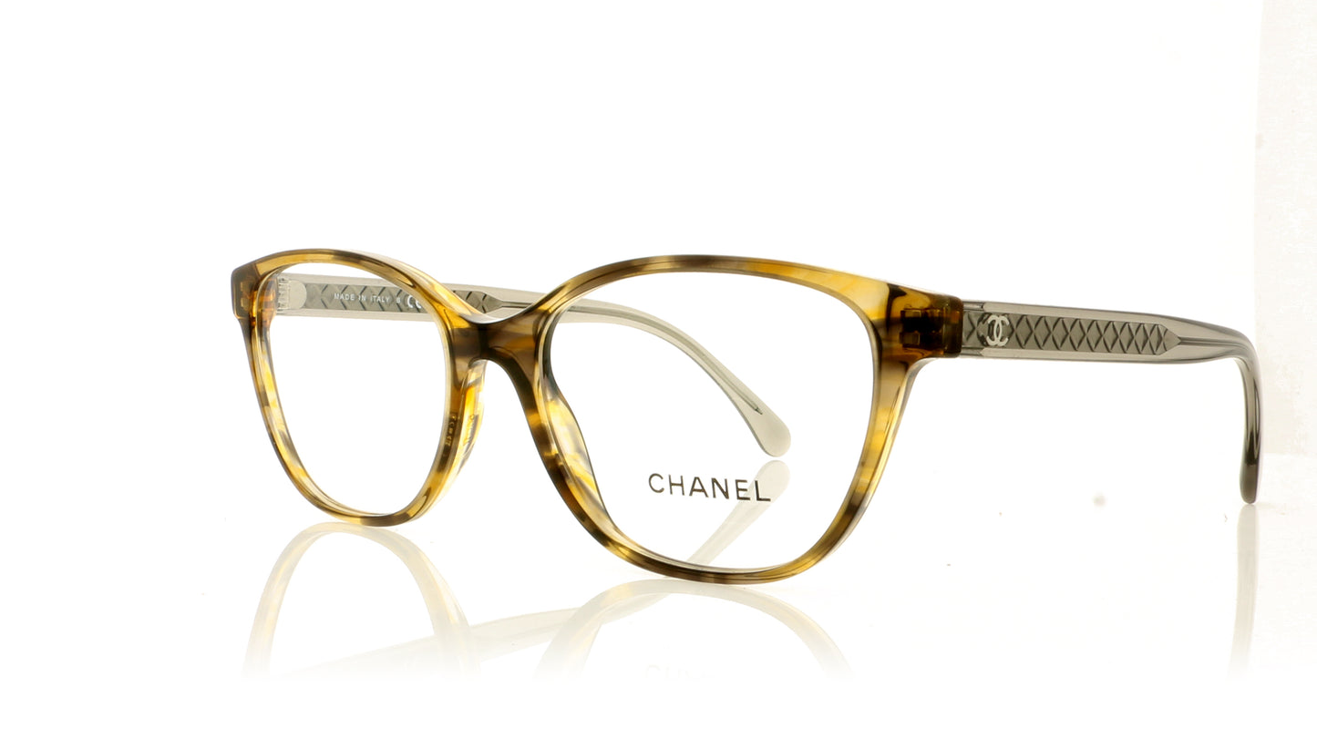 Chanel 0CH3402 1659 Striped Yellow Glasses - Angle