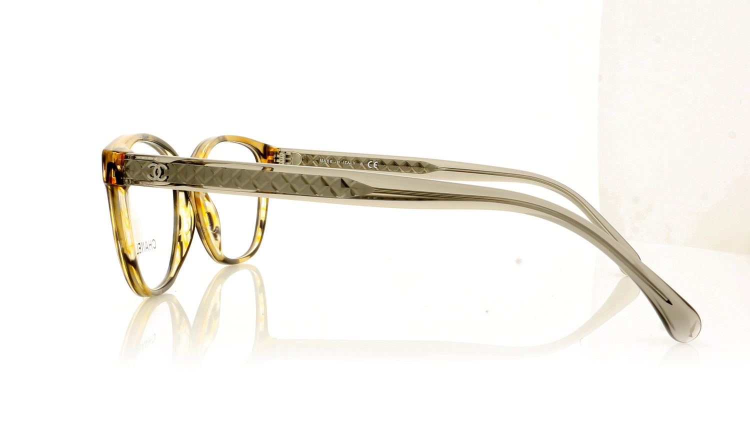 Chanel 0CH3402 1659 Striped Yellow Glasses - Side