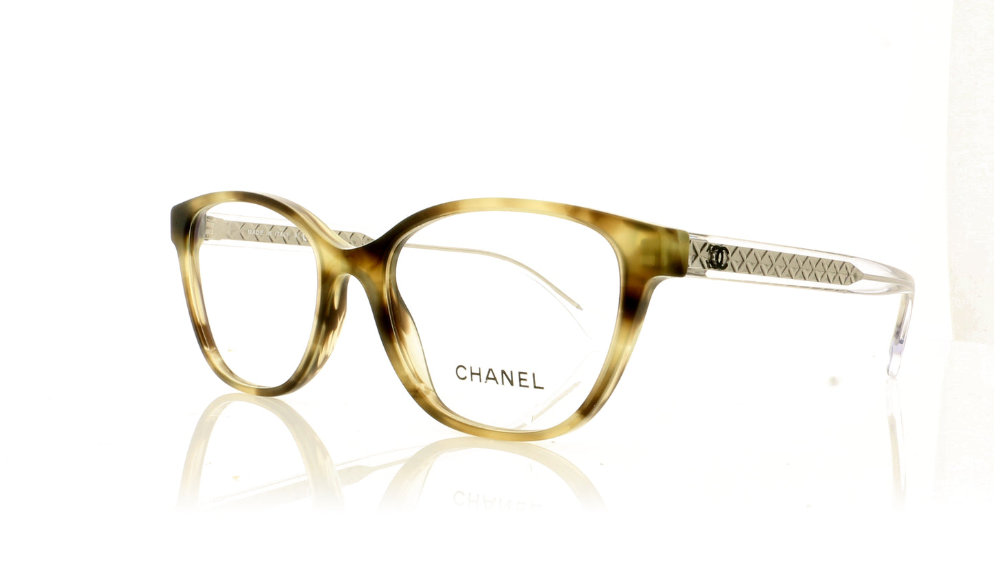 Chanel 0CH3402 1660 Striped Brown Glasses - Angle