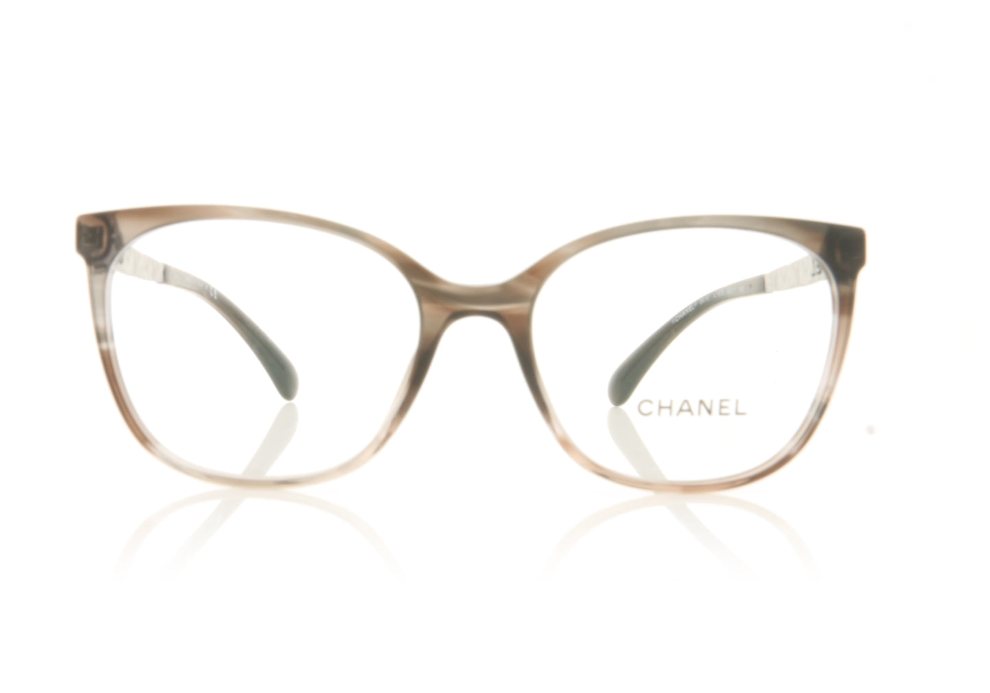 Chanel 0CH3410 C1678 Striped Grey Glasses - Front