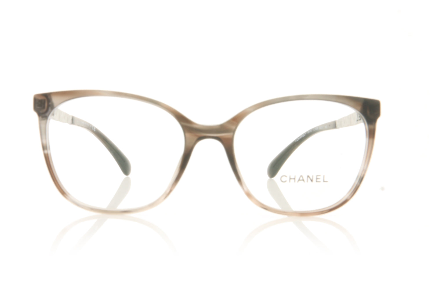 Chanel 0CH3410 C1678 Striped Grey Glasses - Front