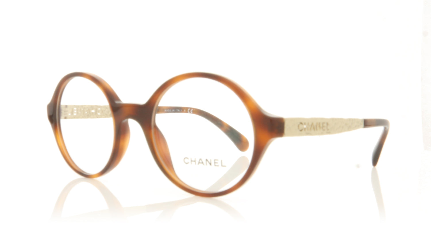 Chanel 0CH3411 C1295 Havana Glasses - Angle