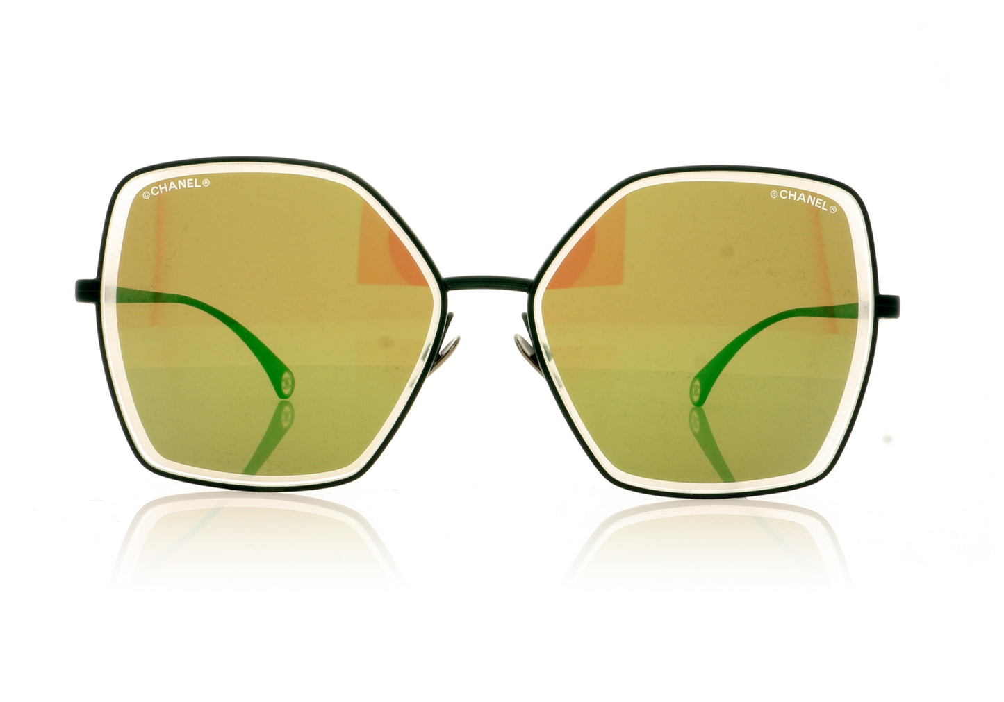 Chanel 0CH4262 Chanel 4262 C478/EC Matte Green Vandome Clear Sunglasses - Front